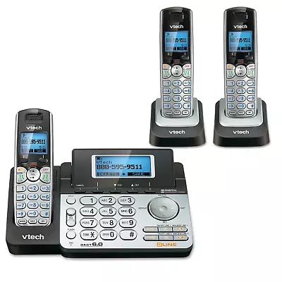 VTech DS6151 Dect 6.0 2 Line Phone System With 3 Handsets DS6151-2 CALL BLOCKING • $129.99