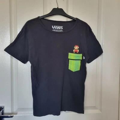 £12.95 • Buy Vans X Nintendo Super Mario Pocket Warp Pipe Black Women's T Shirt Size M *RARE*