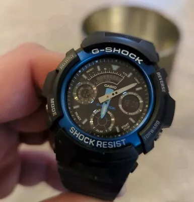 Casio G-shock Aw-591-2aer Mens Digital Analogue Black Blue Dial Watch  • £55