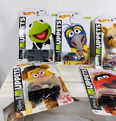 Sesame Street Muppets Hot Wheels Toy Cars Set 5 Kermit Miss Piggy Disney NRFB • $35