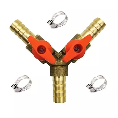 3 Way Shut-Off Valve Y Shaped Ball Valve For Water/Fuel/Air 3/8 Hose Barb • $15.36