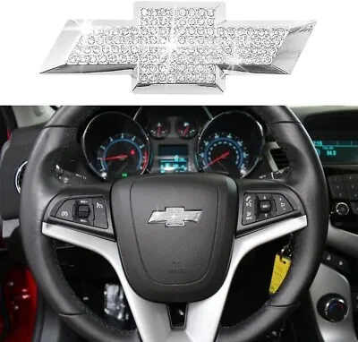 1* Bling Steering Wheel Bowtie Emblem Overlay For Chevy Equinox Malibu Silverado • $10.99