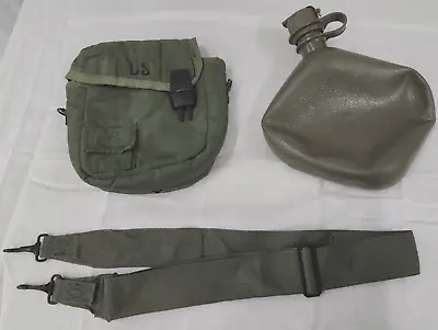 US Army 2 Quart Collapsible Canteen W/ Cover/Strap #1 • £24.10