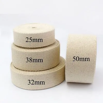 £9.99 • Buy Cotton Webbing Tape Belting Fabric Bag Making Strapping 20mm - 60mm X5Mtr
