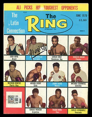 Alexis Arguello Autographed Signed Ring Magazine Beckett BAS QR #BK08776 • $49