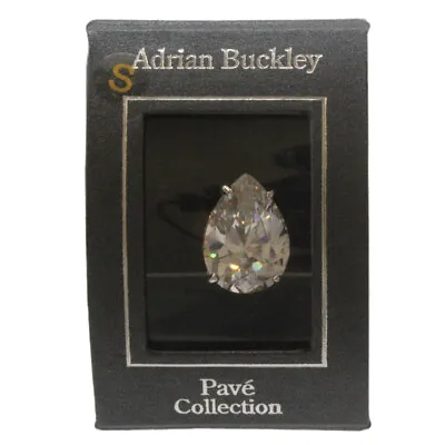 £15.99 • Buy Adrian Buckley Gold Ring Pave Collection Teardrop Ladies Jewellery Small Size