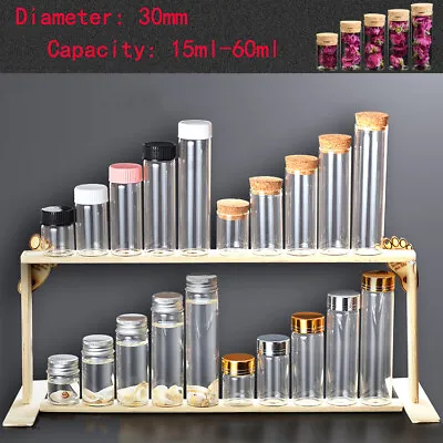 15ml ~ 60ml Cork Stopper Glass Vial Jars Test Tube Bottle Crafts Diameter 30 Mm • $2.99
