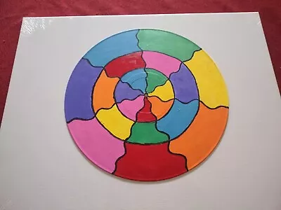 Trippy Fun Hand Painted Vinyl 12  Record Album Colorful Art Wall Decor • $7.99
