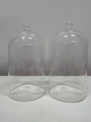 £8 • Buy 2 Decorative Display Jars Cloche Candle Cover Bell Jar Glass Dome
