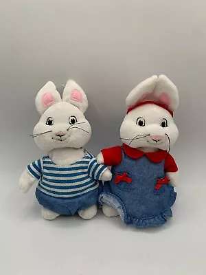 Jakks Pacific Max And Ruby Plush Lot Of 2 2010 Rosemary Rabbit Stripe Jean Red • $29.95