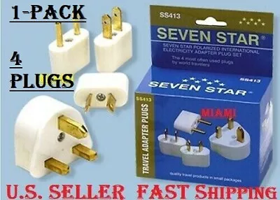 US EU UK AU International Travel Adapter AC Power Plug Charger Converter 4pc Set • $7.15