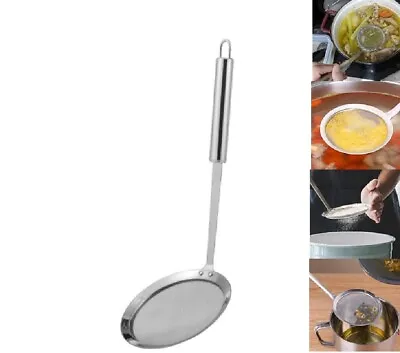 304 Stainless Steel Fine Mesh Skimmer Spoon - Hot Pot Fat Strainer Oil Filter • $7.99