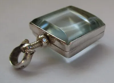 Vintage Mexico 925 Sterling Silver Square Glass Photo Locket Pools Of Light • $89