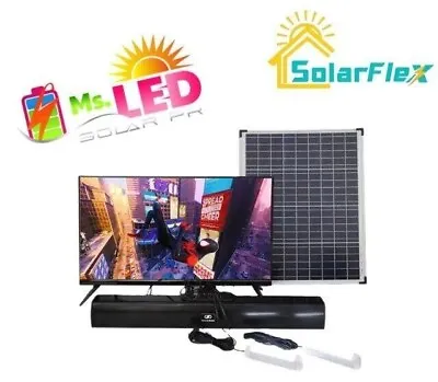 Solar Smart TV 32 Inches With Sound Bar / 65W Solar Panel / Battery Of 20AH • $599