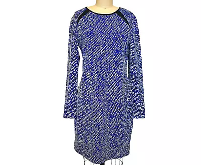 Shoshanna Brooklyn Size 10 Long Sleeve Blue Knit Mini Dress • $37