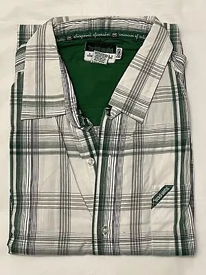 Marc Ecko Unltd Shirt Men's Short Sleeve Green Plaid Classic Size XXL RN#93536 • $9.05