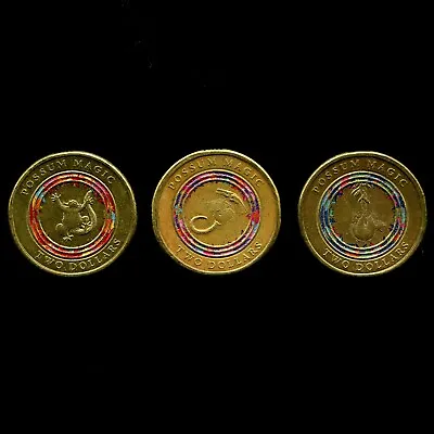 Possum Magic Coloured Set $2 Two Dollar Coin 2017 Circulated • £12.36