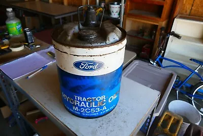 Vintage 1976 5 Gallon Oil Can Ford Hydraulic Lot 24-11-5 • $35