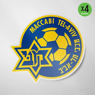 (4 Pack) Maccabi Tel Aviv FC Israel Vinyl Sticker Decal Football Jerusalem • $25.99