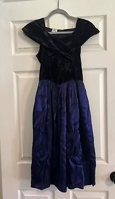 My Michelle Vintage Juniors 16 Prom Dress Black Purple Mid Length Dance 80s • $65