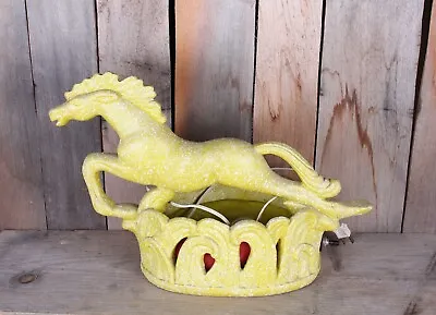 Mid Century Lime Green Spatter Paint Horse TV Lamp Works Repaired Decor • $16