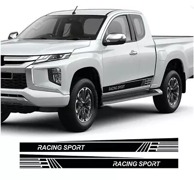 2 PCS Racing Sport Stripe Decal For Mitsubishi L200 Triton Off Road Side Sticker • $37.59