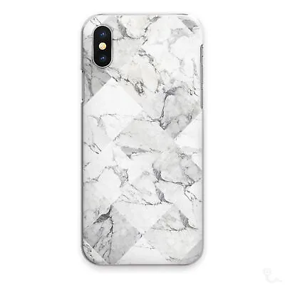 Grey Marble Phone Case White Diamond Tile Hard Cover For Apple Samsung Huawei • $26.33