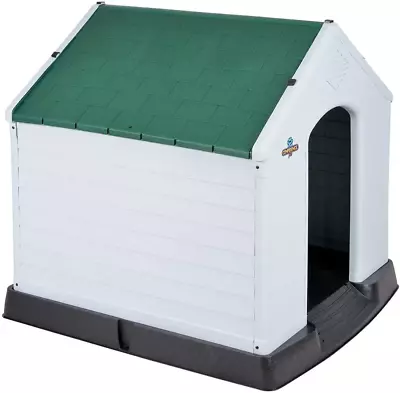 Pet Medium Waterproof Plastic Dog Kennel Outdoor House Green • $177.36
