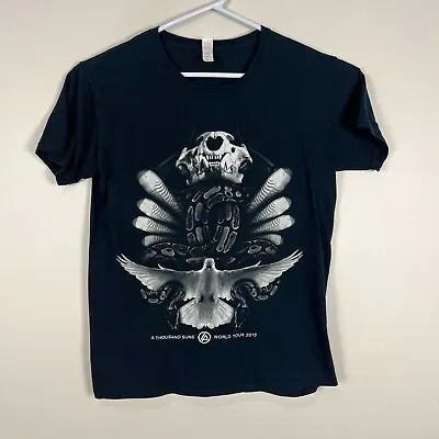 Linkin Park A Thousand Suns World Tour 2010 Band Tee T Shirt Men's Medium M Slim • £37.22