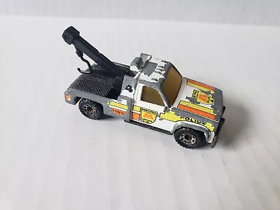 Vintage 1987 Matchbox White Metro Police GMC Wrecker Tow Truck Die Cast Car • $3