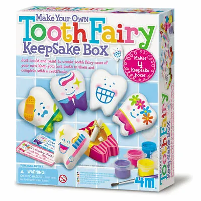 4M Make Your Own Tooth Fairy Keepsake Box - Just Mould And Paint To Create Boxes • £10.99