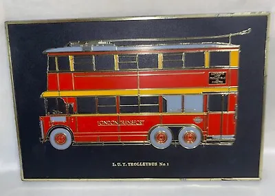 L.U.T. Trolley Bus No. 1 London’s Last Trolleybus Vintage Wall Plaque Sign • $12