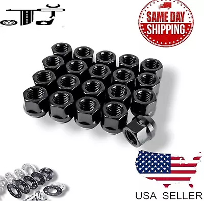 32Pc Black 9/16-18 Acorn Open End Lug Nut 3/4  Hex 94-2011 Dodge/Ram 2500/3500 • $20.49