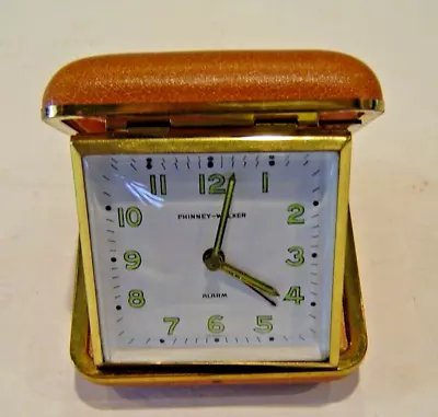 Vintage Working  Phinney Walker Travel Windup Alarm Clock Radium Glow Germany • $12.99