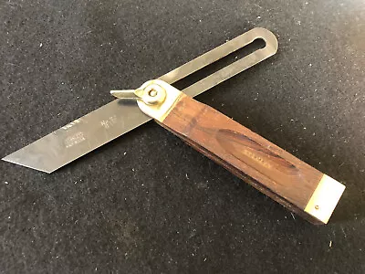 Vintage Stanley 8  No. 25 Brass And Wood Sliding T Bevel Square • $13