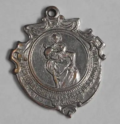 Antique Vtg St Christopher Patron Sate Travel Pendant Medal Catholic Call Priest • $25