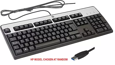 CHEAP HP USB Keyboard -USB QWERTY UK Layout Keyboard  - Black • £4.75