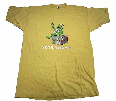 Vintage 70’s Champion Shirt Notre Dame Kermit The Frog Muppet Size XL • $68.95