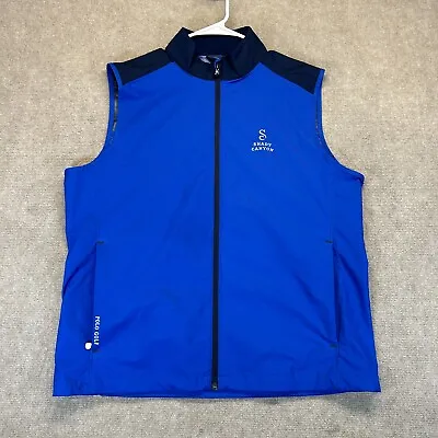 Polo Golf Packable Vest Mens Medium Blue Full Zip Mock Pockets Shady Canyon Logo • $29.99