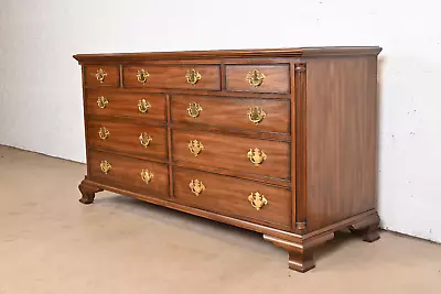 Henkel Harris Georgian Solid Walnut Nine-Drawer Dresser • $2795