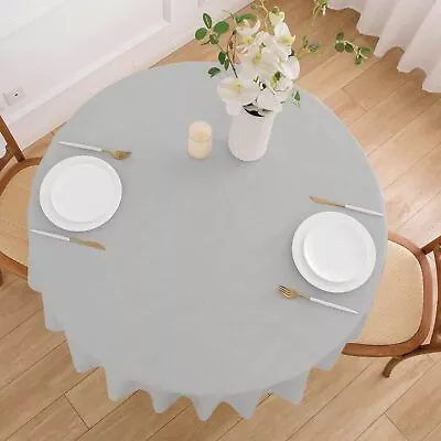 NLMUVW Round Vinyl Tablecloth With Flannel Backing 100% Waterproof Square PVC... • $15.39