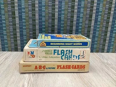 Vintage 80’s  Toys “R” Us Addition & Subtraction Sight Words & ABC Flash Cards • $0.01