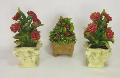 *Flowers Planters Miniature Dollhouse Decor Porch Interior 1:12 Scale 3Pc. • $24.98