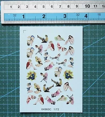 Water Slide Decals 1/72 Nose Art Girls (64960c) For Model Kits • £4.79