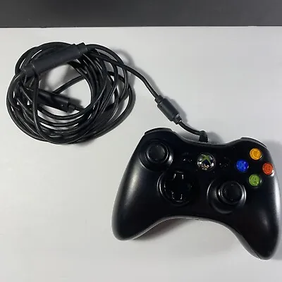 $14 • Buy Microsoft XBOX 360 Wired Black Controller (NOT WORKING FOR PARTS)