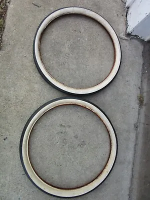 Vintage Whitewall Balloon Bicycle Allstate Safety Tread TIRES Elgin Bluebird • $175