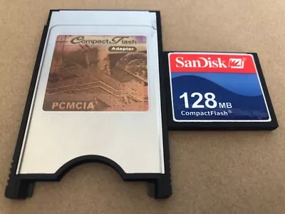 SANDISK 128MB Compact Flash +ATA PC Card PCMCIA Adapter JANOME Machines • $6