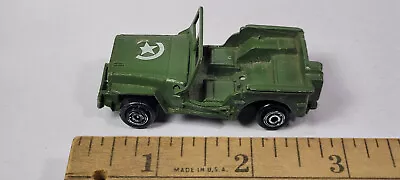 U.S.A. Jeep ARMY Military Green Rare Vintage No. 101/4 Diecast Metal Model • $10.65