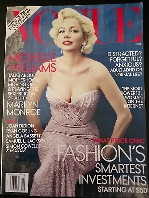 VOGUE Magazine October 2011 Michelle Williams As Marilyn Monroe Ryan Gosling • $9.99