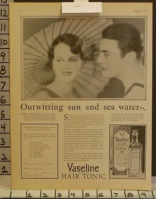 1927 Vaseline Hair Tonic Shampoo Beach Beauty Swim Suit Sport 2330923309 • $21.95